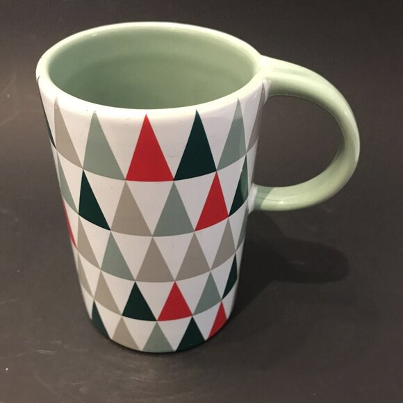Starbucks Mug 12oz Christmas Tree Triangle Red Green Green Raw One Side 2017 - Picture 5 of 7